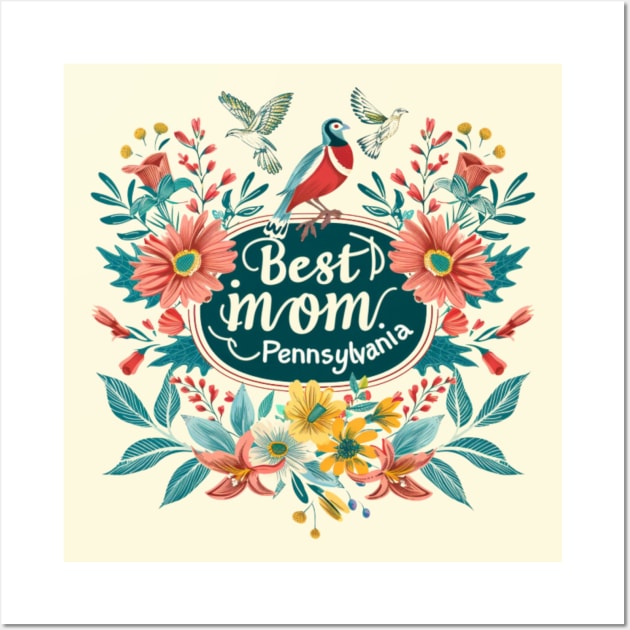 Best Mom in the PENNSYLVANIA, mothers day gift ideas, love my mom Wall Art by Pattyld